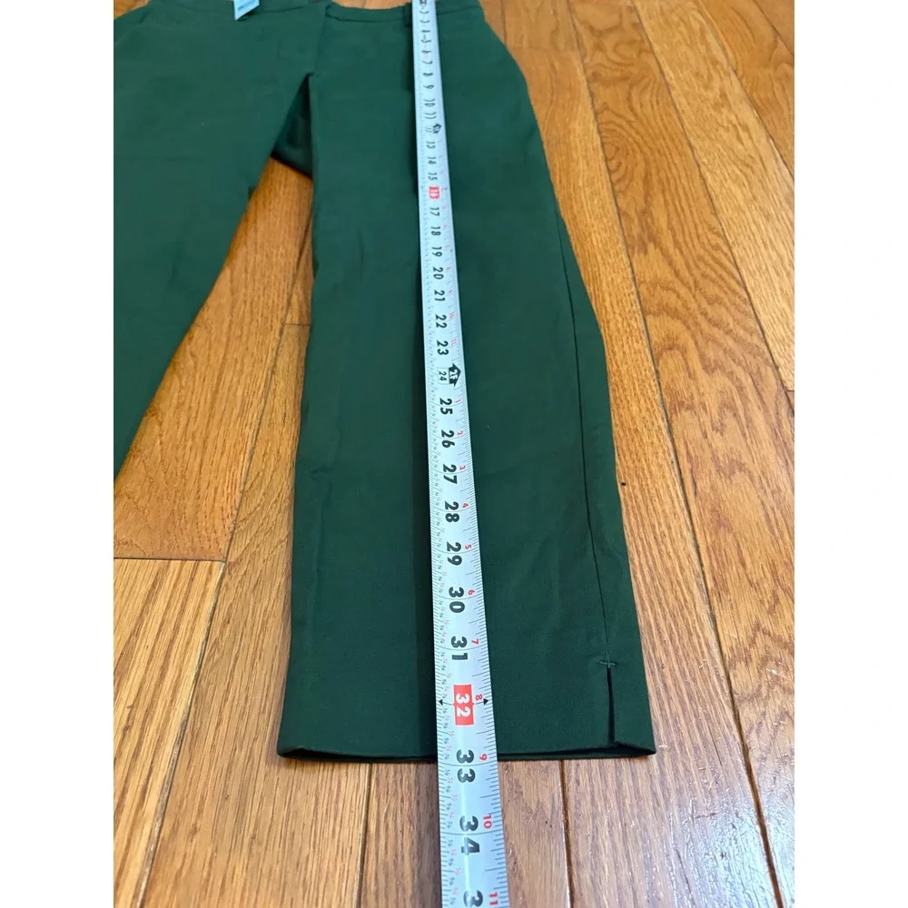 Ann Taylor Curvy Ankle Pants Forest Green 2P Petite Stretch Cotton 38747571 $115